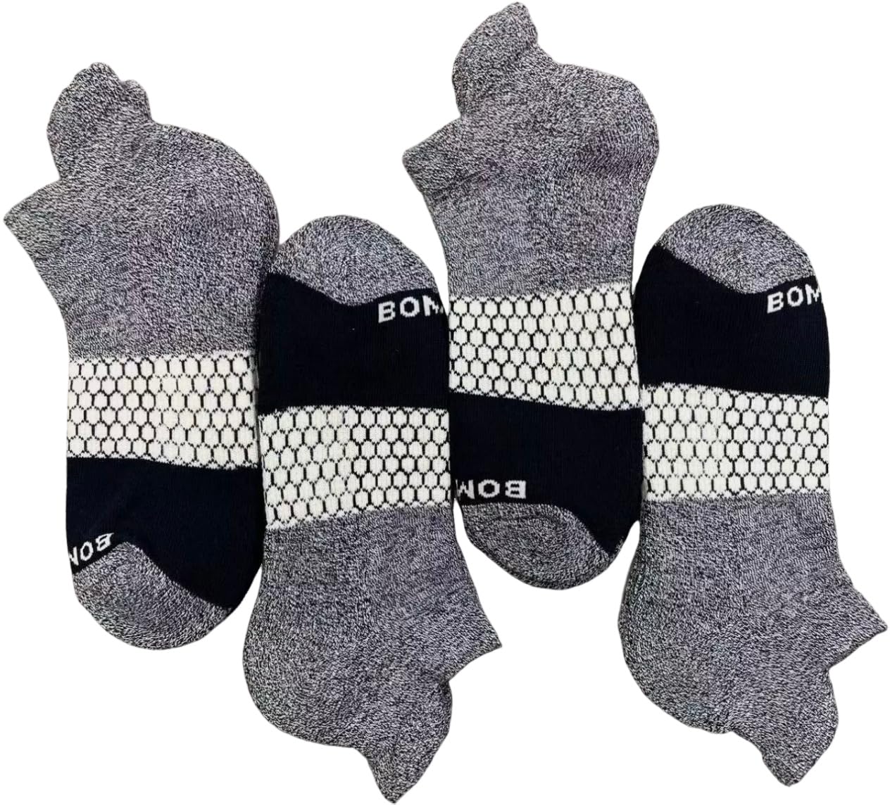 Bombas Women's Black Ankle Socks 4-Pack - Medium Size for Everyday Comfort & Support - Perfect for Running, Yoga & Casual Wear
