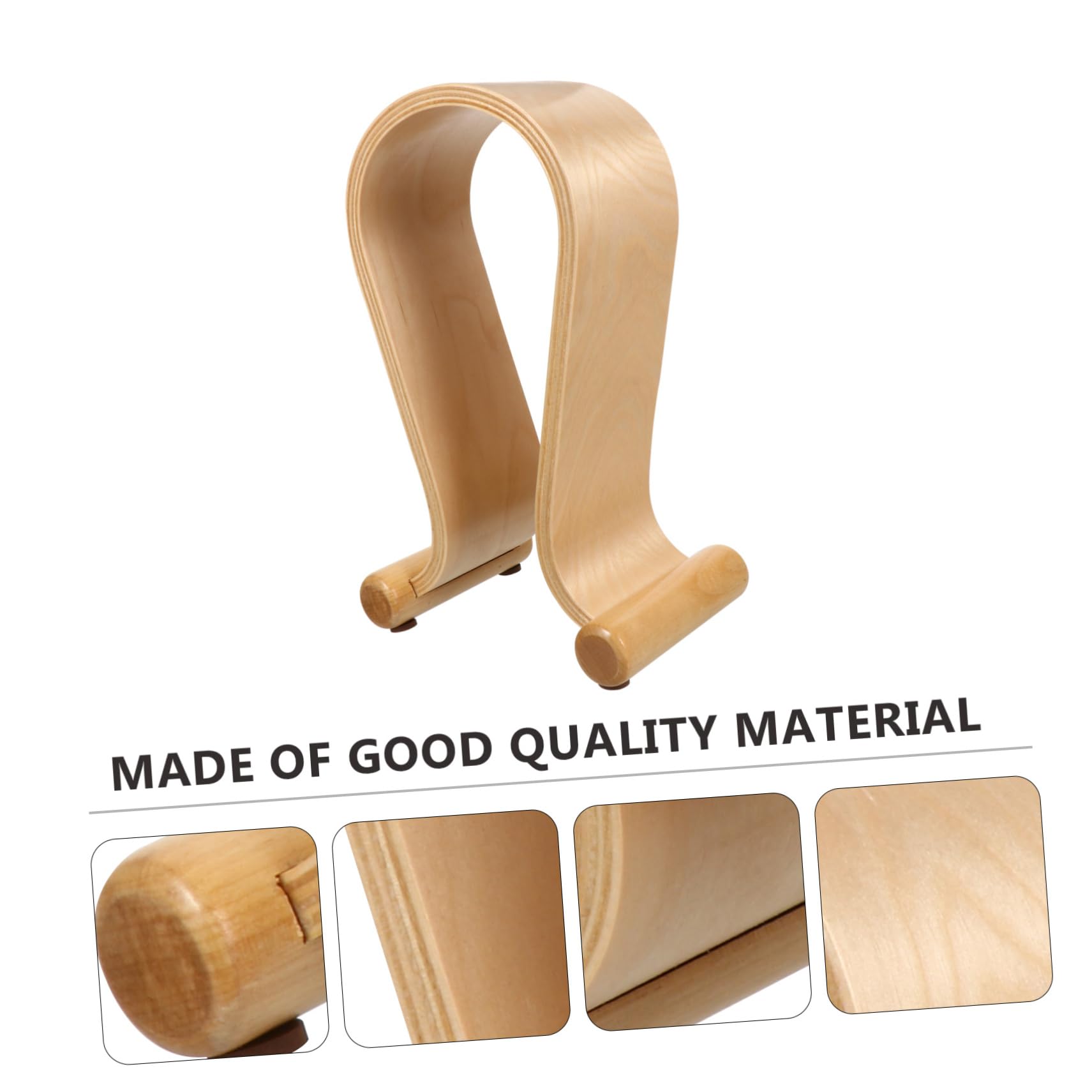 Angoily 3-Pack Wooden Headphone Stand - Durable Desktop Earphone Holder for Display & Organization - Perfect for Home, Office, and Gaming Setup