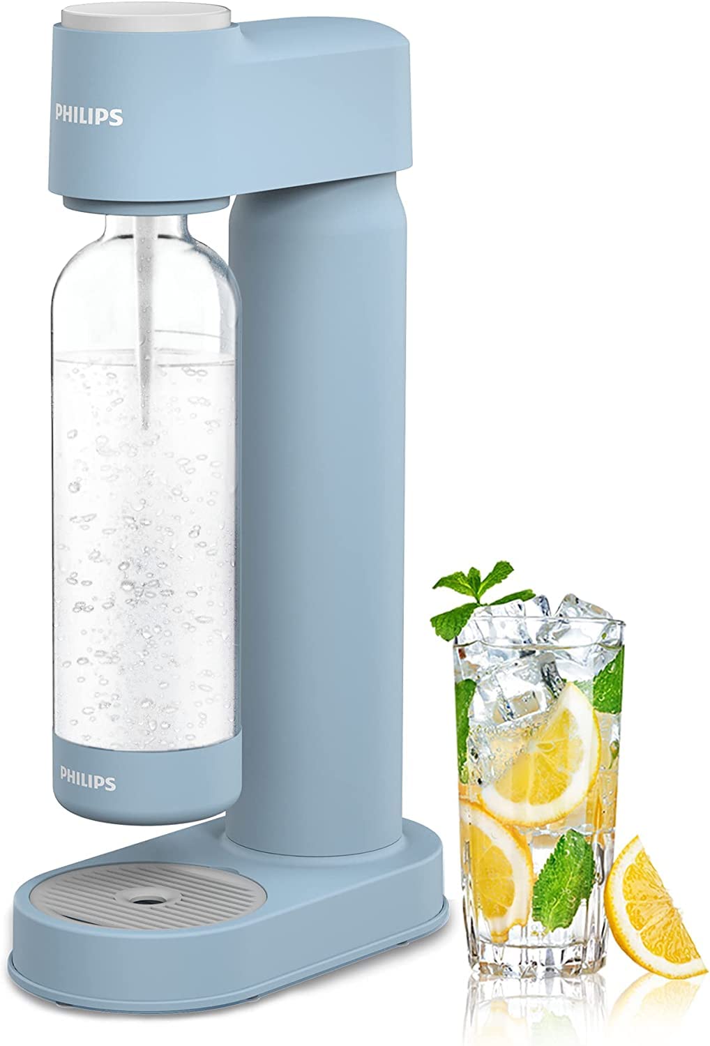 PHILIPS ADD4901BLO/37 Sparkling Water Maker - Soda Machine with 1L Carbonating Bottle for Homemade Seltzer & Fizzy Water | Compatible with 60L CO2 Carbonator (Not Included) | Perfect for Kitchen, Office, Parties & Healthy Hydration
