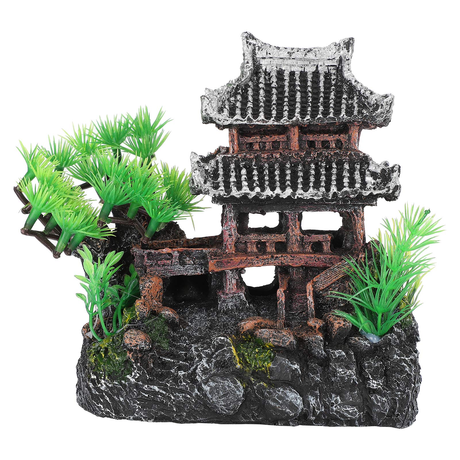 Zerodis Aquarium Decor - Fish Tank Mountain Landscape with Hide Cave, Underwater Ornament for Fish & Shrimp Hiding | DIY Aquascape Decorations for Freshwater & Saltwater Tanks | Perfect for Betta Fish, Goldfish, Shrimp Tanks and Aquatic Pet Supplies
