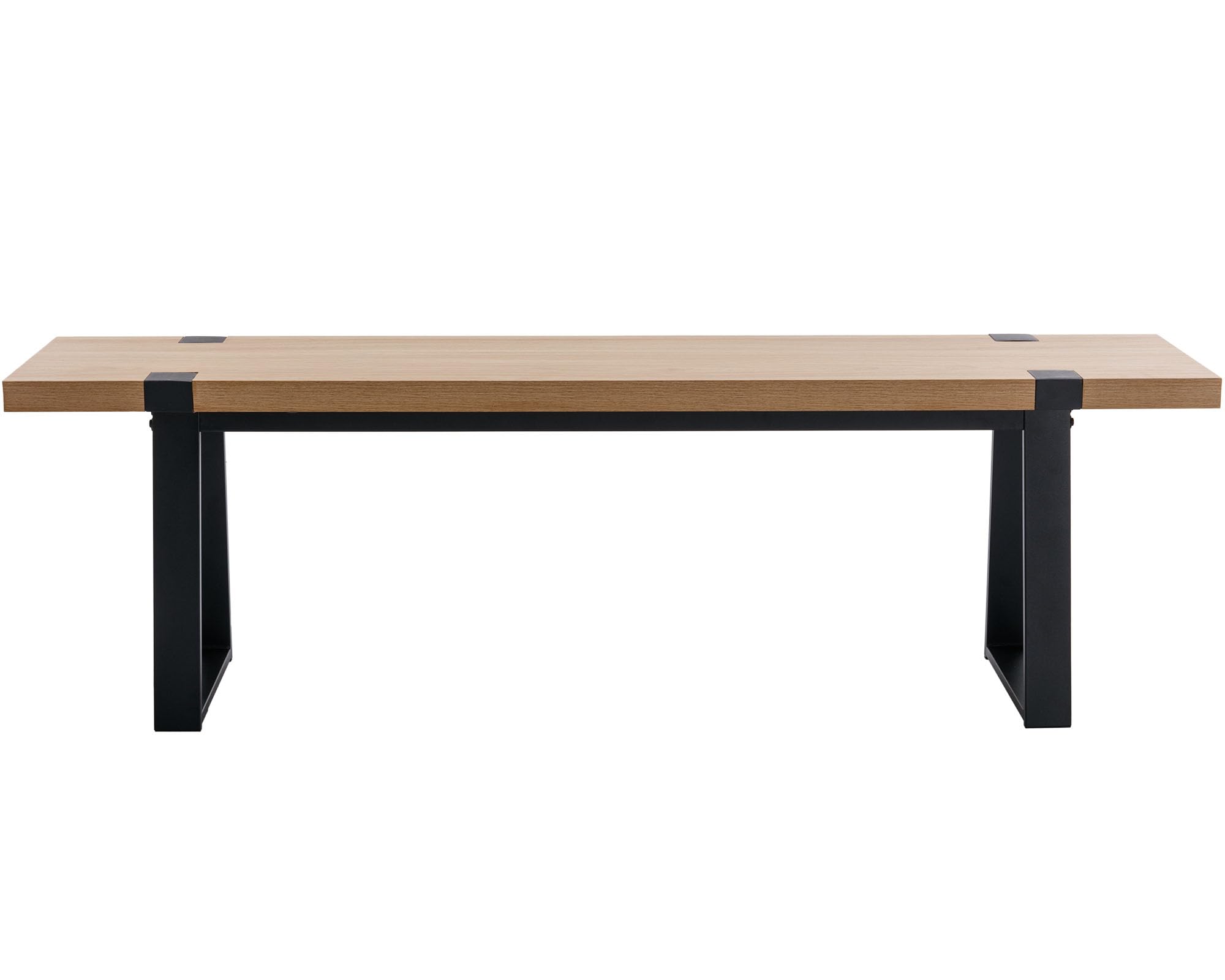 VESCASA 60 Inch Solid Wood Dining Bench with Sturdy Black Metal Legs - Natural Oak Finish for Kitchen, Dining Room, Breakfast Nook & Entryway Seating