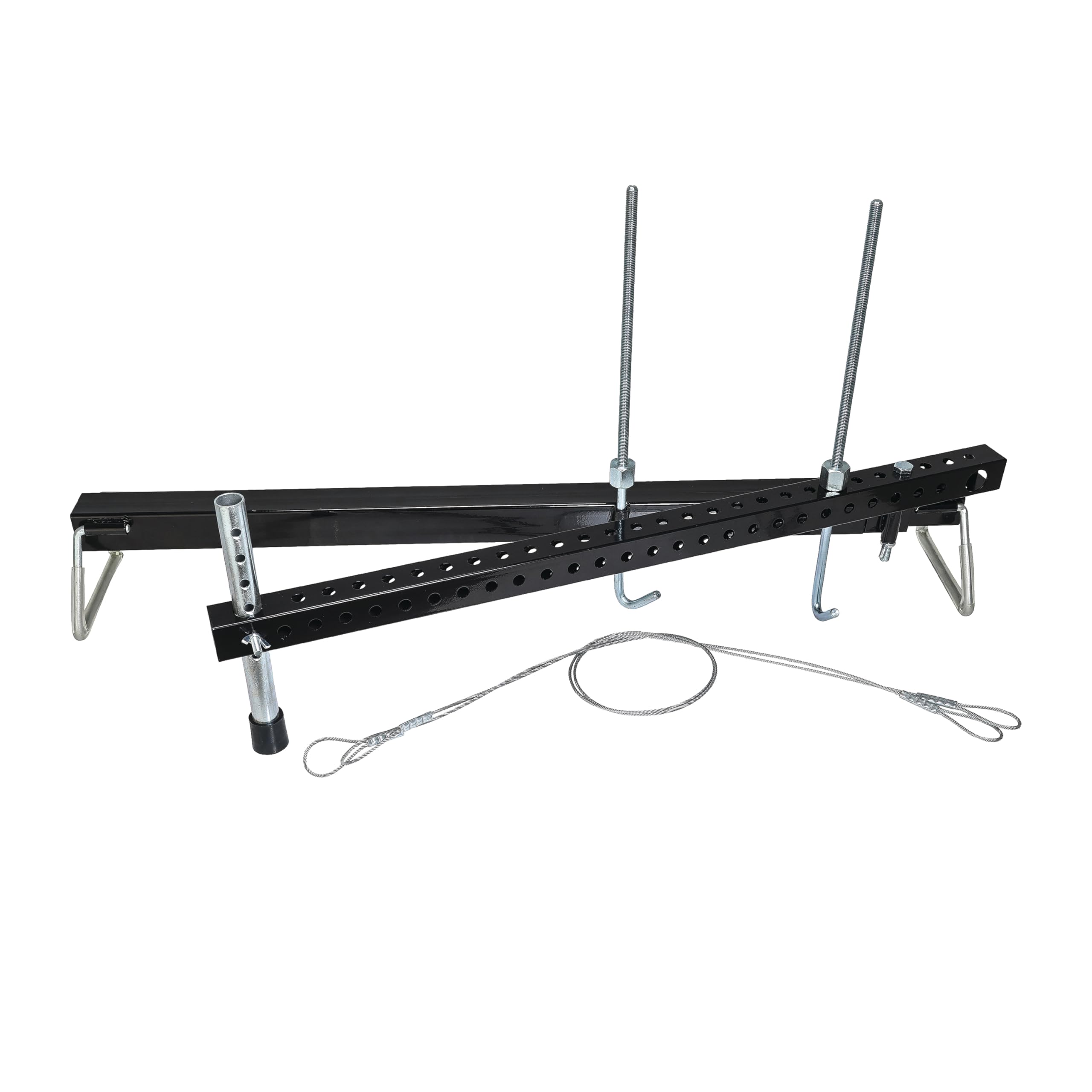 OEMTOOLS 24951 3 Point Engine Support Bar - Heavy Duty Steel Construction, Transverse Engine Support Tool with Two Screw Hooks for Off-Center Loads - Perfect for Engine Repair, Maintenance, and Vehicle Servicing