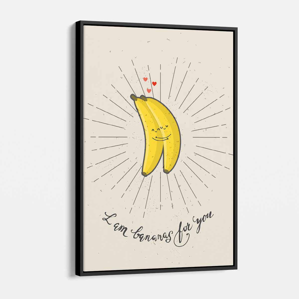Beige 'I Am Bananas for You' Wall Art Canvas - 46x36 Inches - Modern Home Decor for Living Room, Bedroom & Office