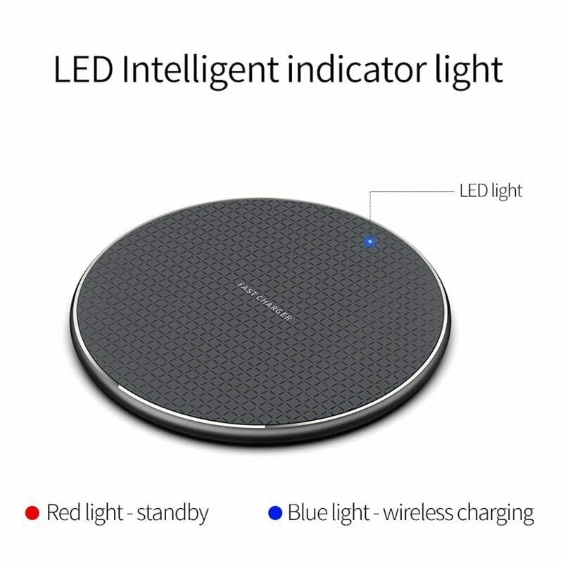 Wireless Charger Pad with External Receiver U01 for Samsung Galaxy A12/A22/A32/A42/A52/A72 4G/5G - Fast Charging, Black - Perfect for Home, Office & Travel