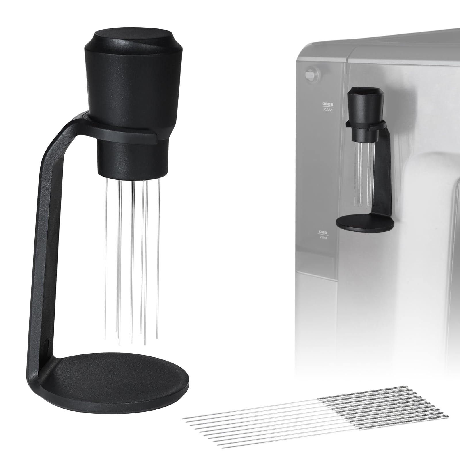 Upgraded WDT Tool with Strong Magnetic Base for Breville Barista Espresso Machine - Premium Espresso Distribution Tool for Ninja Luxe Cafe - Perfect Coffee Grounds Leveling & Clump Breaking - Ideal for Home Baristas & Coffee Enthusiasts