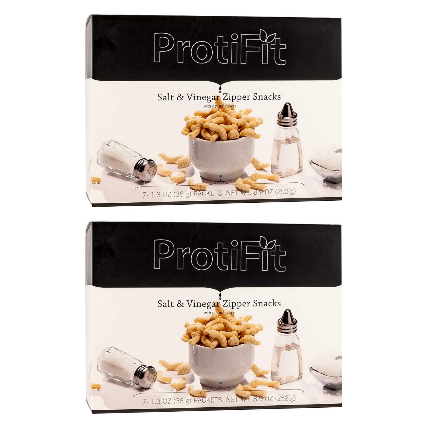 PROTIFIT High Protein Salt & Vinegar Zipper Snacks 2-Pack | 15g Protein, Low Calorie, Low Sugar, Low Fat | Keto & Ideal Protein Friendly | 7 Servings per Box | Perfect for On-the-Go Snacking, Workout Recovery & Healthy Lifestyle