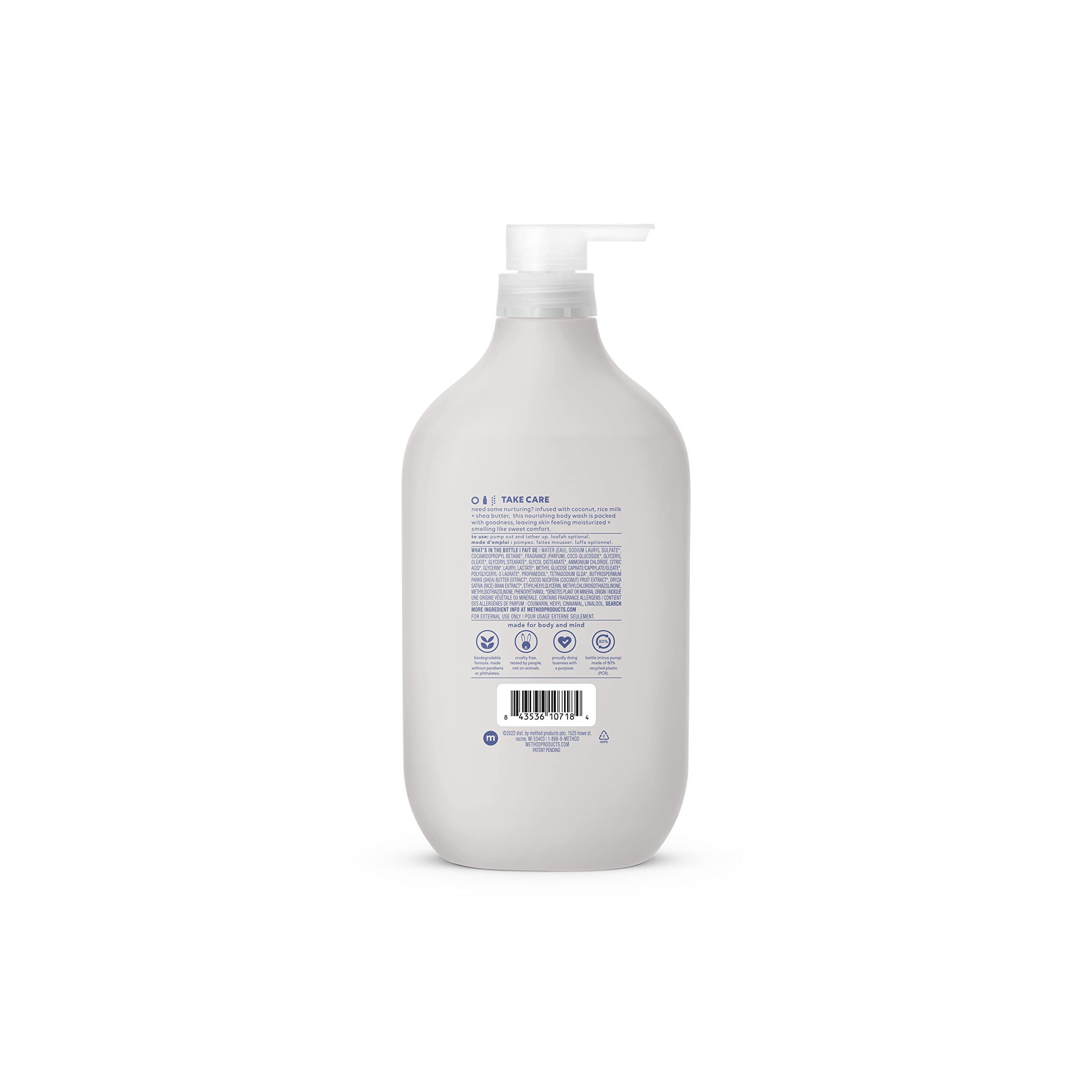 Method Simply Nourish Body Wash - 28 oz | Paraben & Phthalate Free | Vegan & Cruelty-Free | Hydrating Shower Gel for Dry Skin | Perfect for Daily Use & Sensitive Skin Care