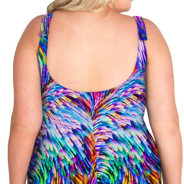 Plus Size Women's Front Skirted One-Piece Swimsuit - Flattering Swimwear for Curvy Figures | Beach Vacation, Pool Party & Summer Water Activities