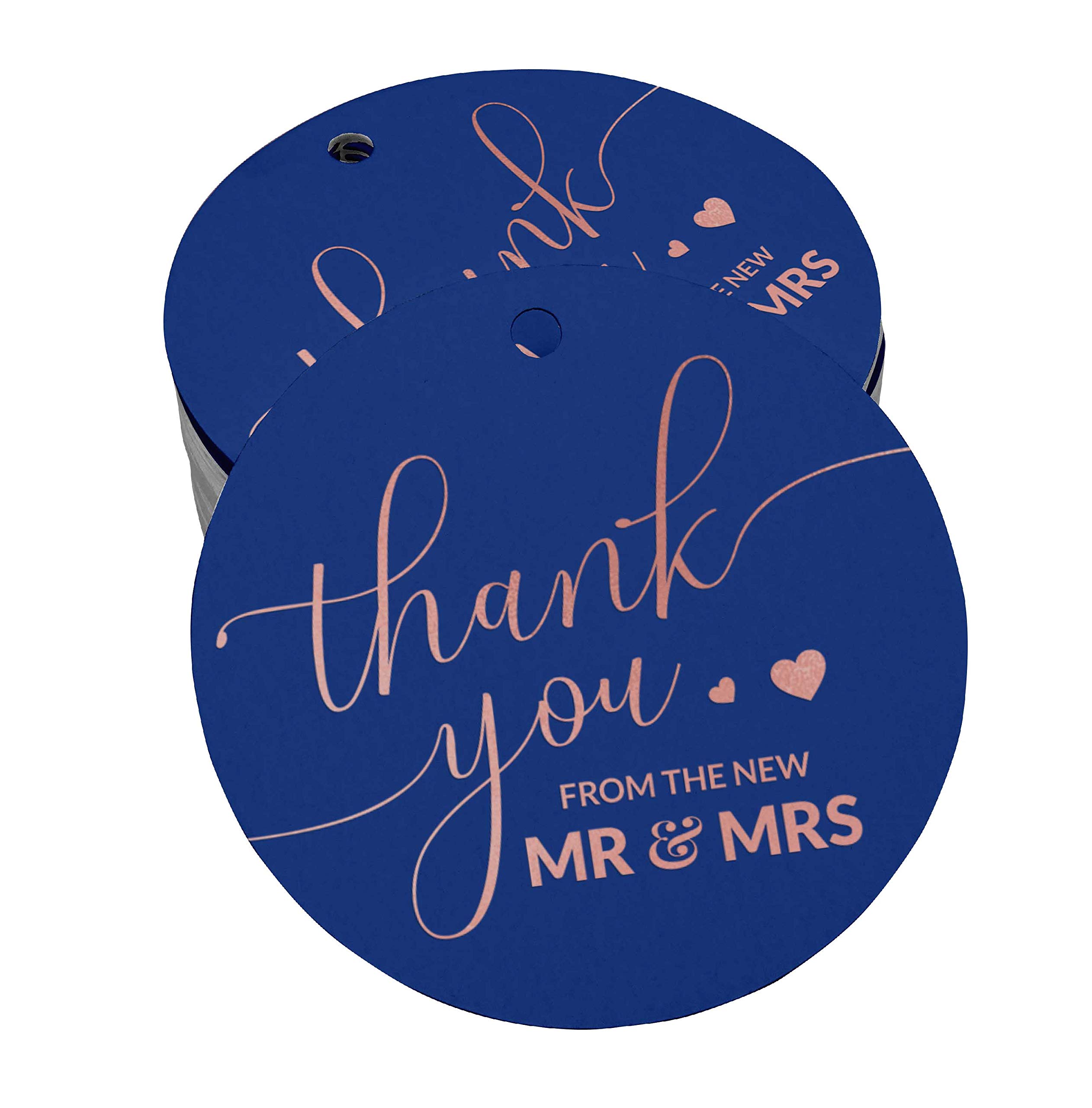50pcs Rose Gold Foil Wedding Favor Tags - Elegant Thank You Hang Tags for Bridal Shower, Baby Shower & Party Decorations
