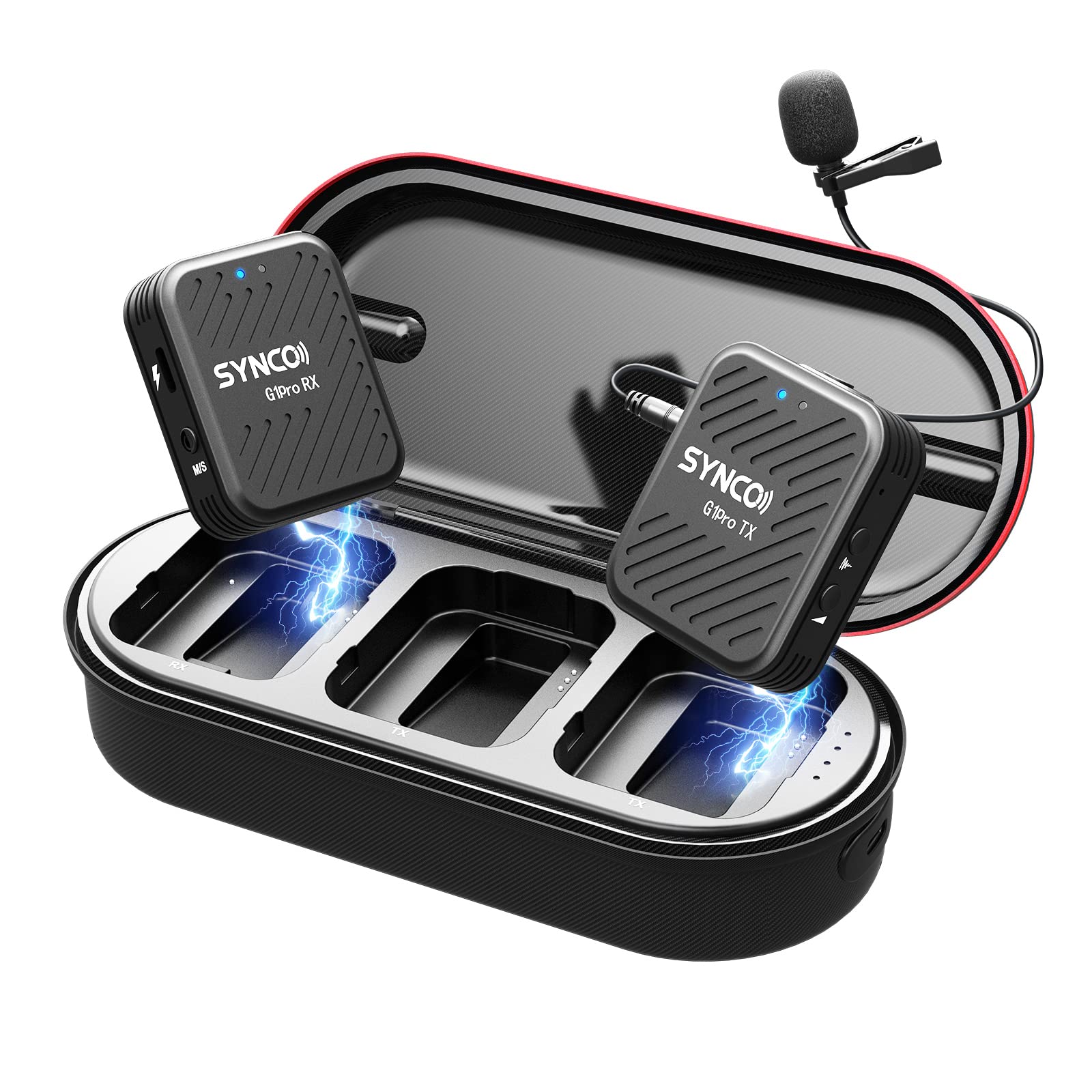 SYNCO G1(A1) Pro 2.4GHz Wireless Lavalier Microphone System for DSLR Cameras & Smartphones with Audio Monitoring - Professional Radio Mic for Vlogging, Interviews, Live Streaming & Content Creation