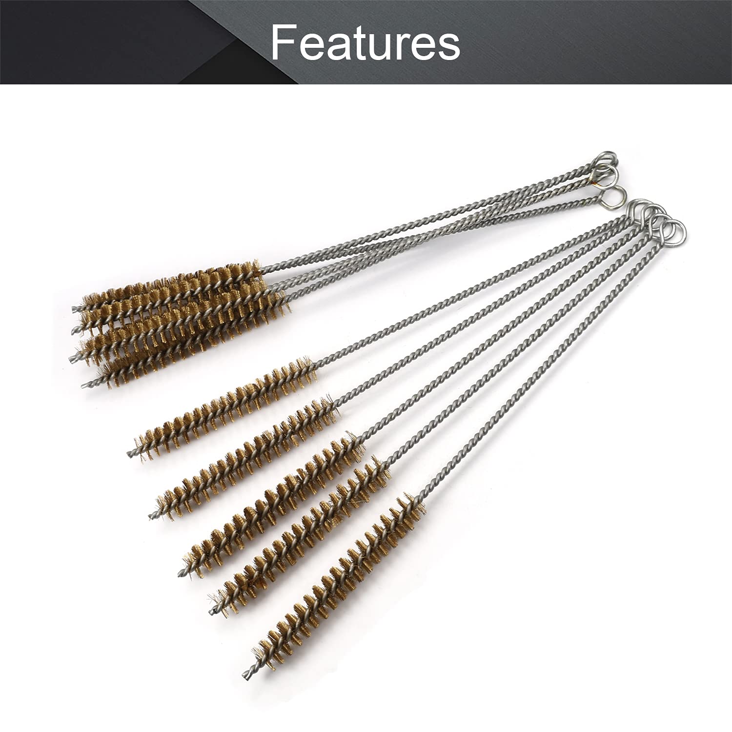 Utoolmart Copper Wire Cleaning Brush - 10pcs Spiral Power Tube Brush Set (0.6