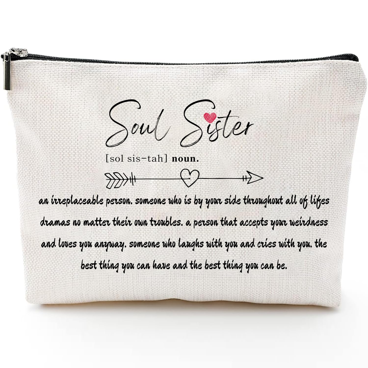 Handmade Toiletry and Makeup Bag - Perfect Women's Gift for Best Friends, Sisters, Birthday & Christmas Presents - Soul Sister Themed Cosmetic Organizer for Travel, Gym & Daily Use