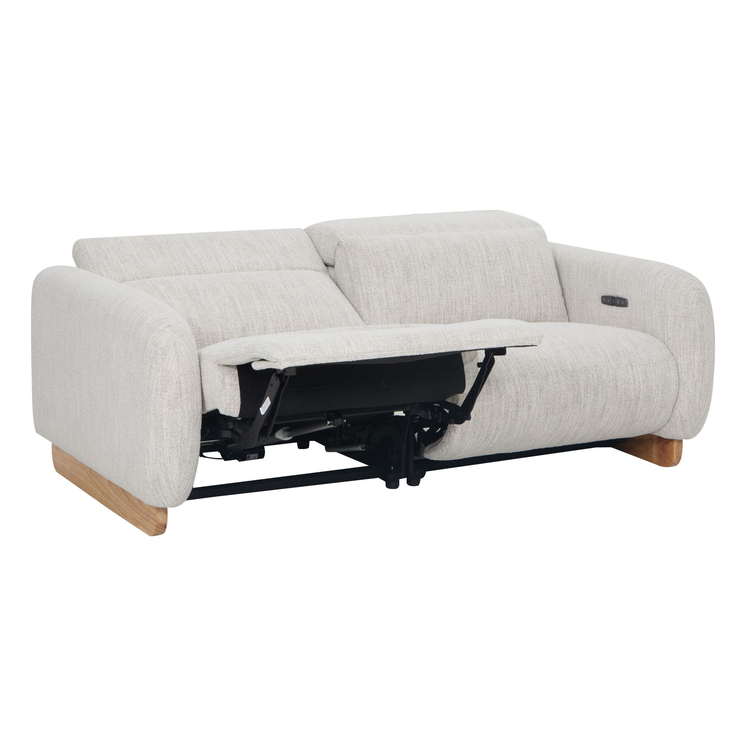 Bellano 3-Seater Recliner Sofa with Natural Textured Slub Fabric - Comfortable Living Room Furniture for Relaxing & Entertaining