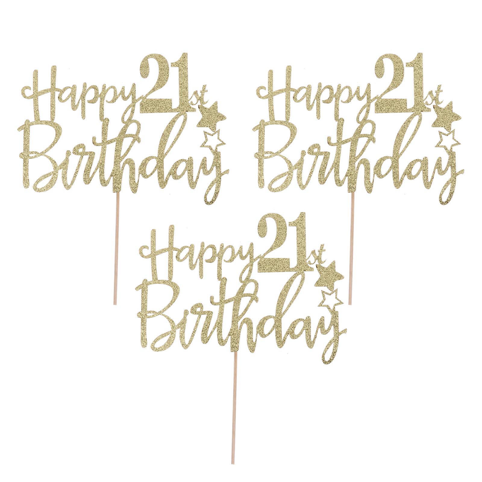 ABOOFAN 3Pcs Creative Birthday Cake Toppers - Colorful Cake Picks for Party Decorations, Baby Shower & Wedding Favors - Perfect for Birthday Cakes, Cupcakes and Dessert Table Decor