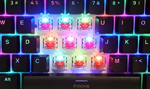 i-rocks K71M RGB Mechanical Gaming Keyboard with Media Control Knob - Gateron Blue Switches, 107 Keys, Full NKRO, PBT Keycaps, Detachable USB-C - Perfect for PC Gaming, Office Work & Streaming (Black)