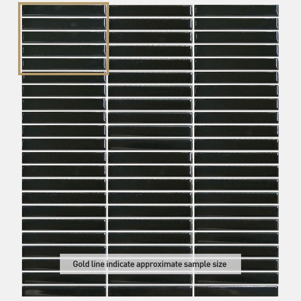 Premium Nara Black Kit Kat Matt Mosaic Tile - Elegant Ceramic Wall & Floor Tiles for Bathroom, Kitchen Backsplash, and Shower Decor