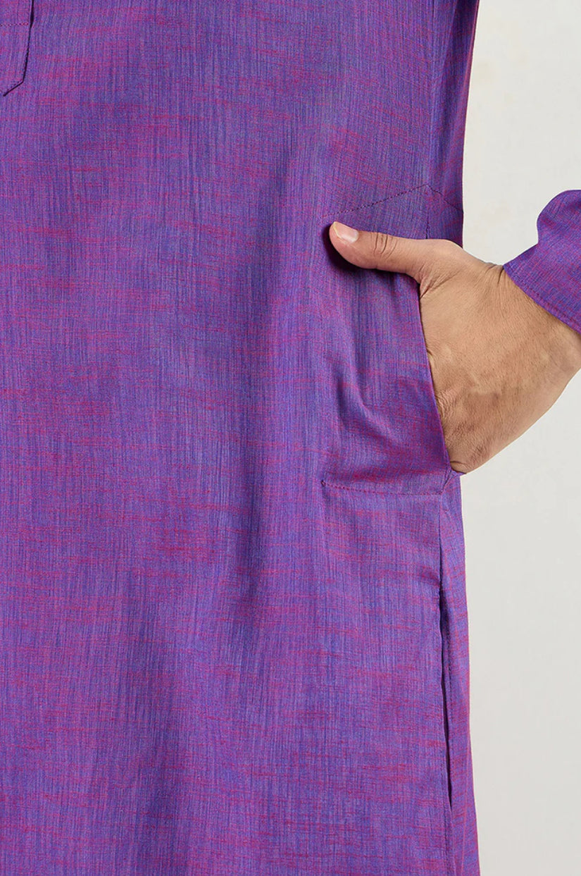 Stylish Purple Cotton Solid Woven Straight Kurta for Women | Comfortable Ethnic Wear for Festivals, Parties & Daily Wear