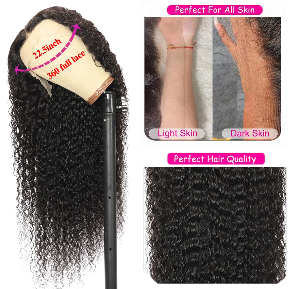 Healthair 250% Density Deep Wave 360 Lace Front Wig - 20 Inch Human Hair HD Lace Remy Ponytail Wig with Wet & Wavy Curls | Perfect for Daily Wear, Cosplay, and Special Occasions