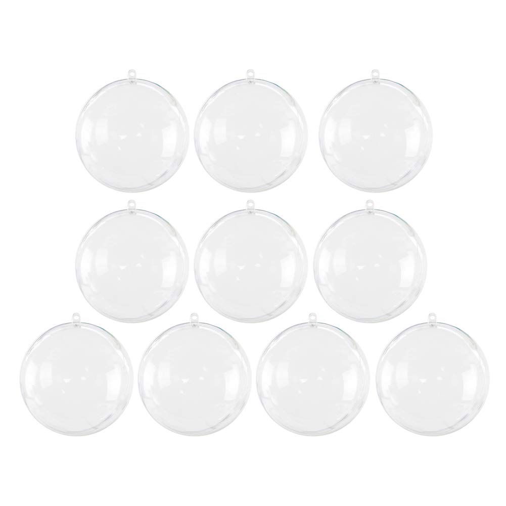 Takefuns 10PCS Clear Christmas Bubble Ornaments - Transparent Fillable Plastic Balls for Tree Decor, Home, Wedding & Party (8 Sizes) - Perfect for Holiday Decorations, Gift Boxes & DIY Crafts