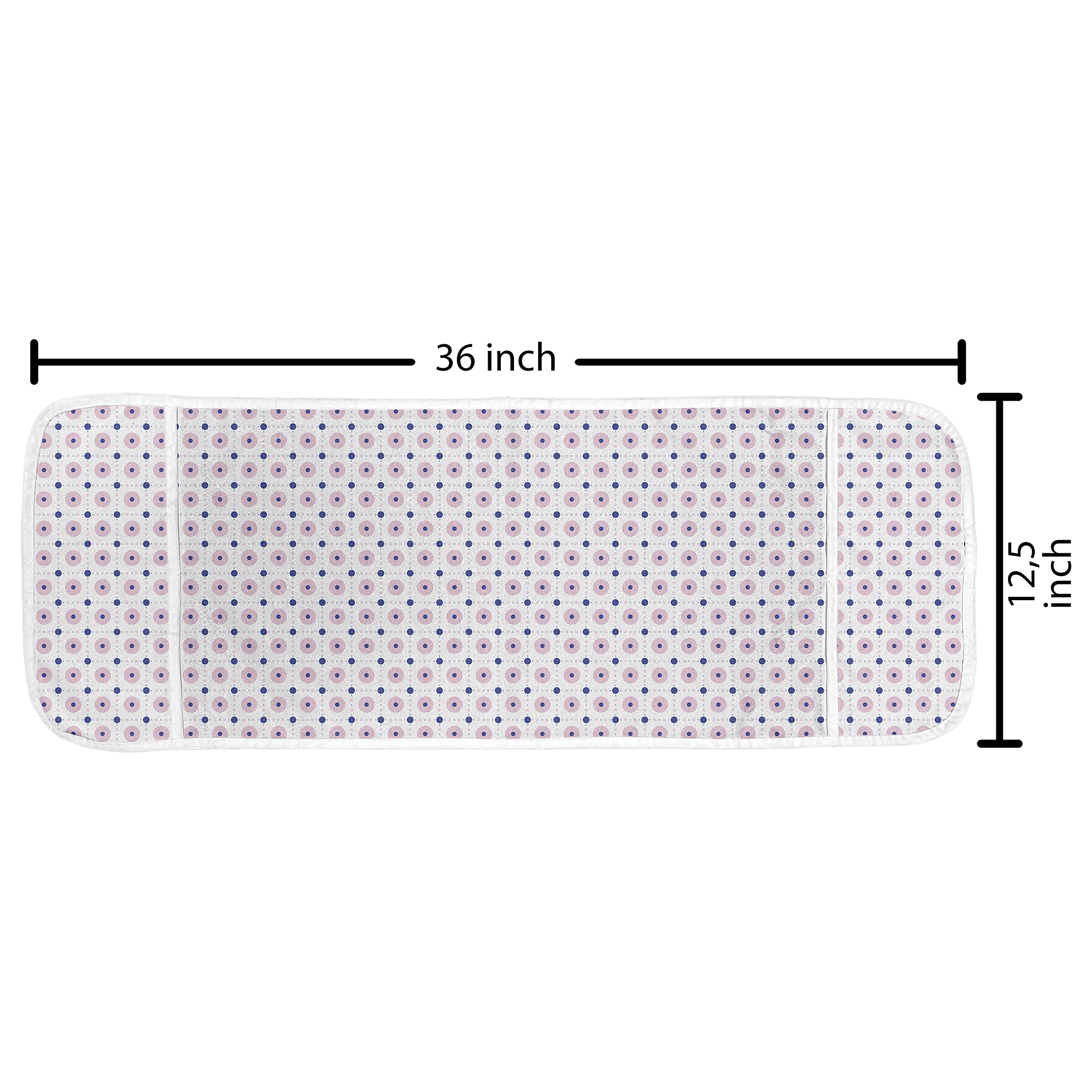 Ambesonne Polka Dots Microwave Cover - Waterproof Kitchen Organizer with Pockets, Symmetric Geometric Pattern in Soft Pale Pink & Dark Violet, 36