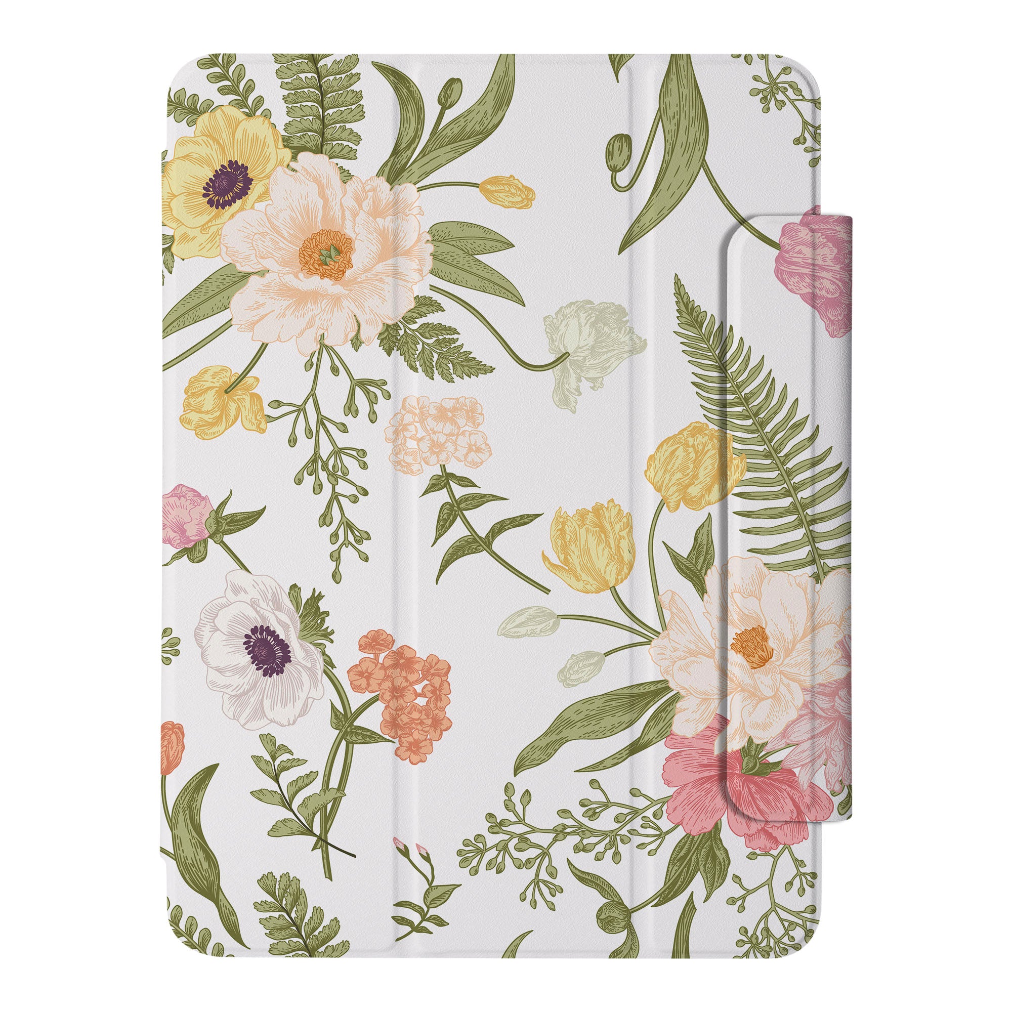 SlimFit iPad Case with Pink Flower Design - Lightweight Protective Cover for iPad Air/Pro, Perfect for Work, Travel & Everyday Use