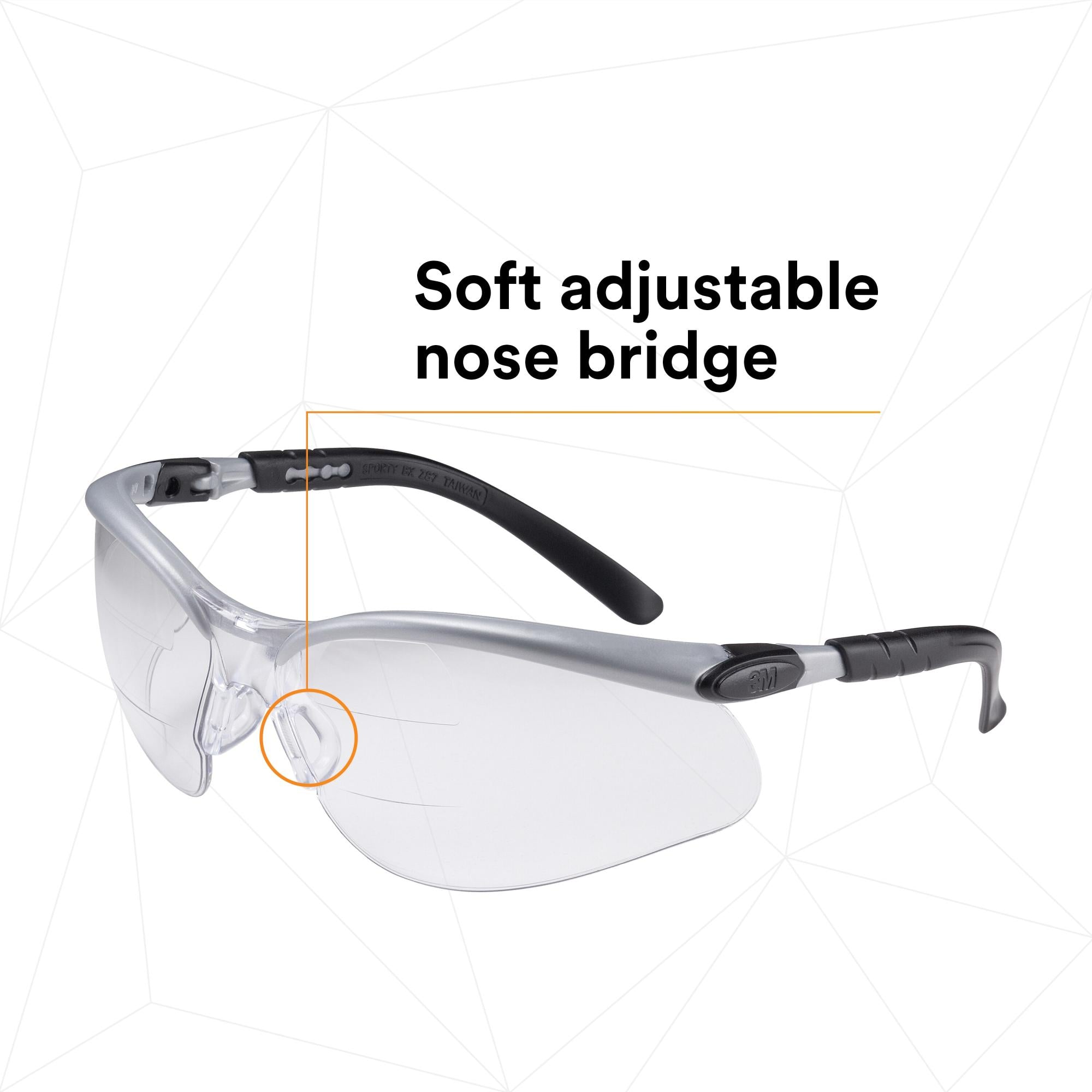 3M BX Dual Reader Protective Eyewear 11459-00000-20 - Clear Anti-Fog Safety Glasses for Reading & Work - Perfect for Lab, Workshop, and DIY Projects