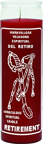 INDIO 7 Day Glass Candle - Religious Prayer Candle for Home Altar, Meditation & Spiritual Rituals - Red Color for Retirement Ceremonies & Memorial Services