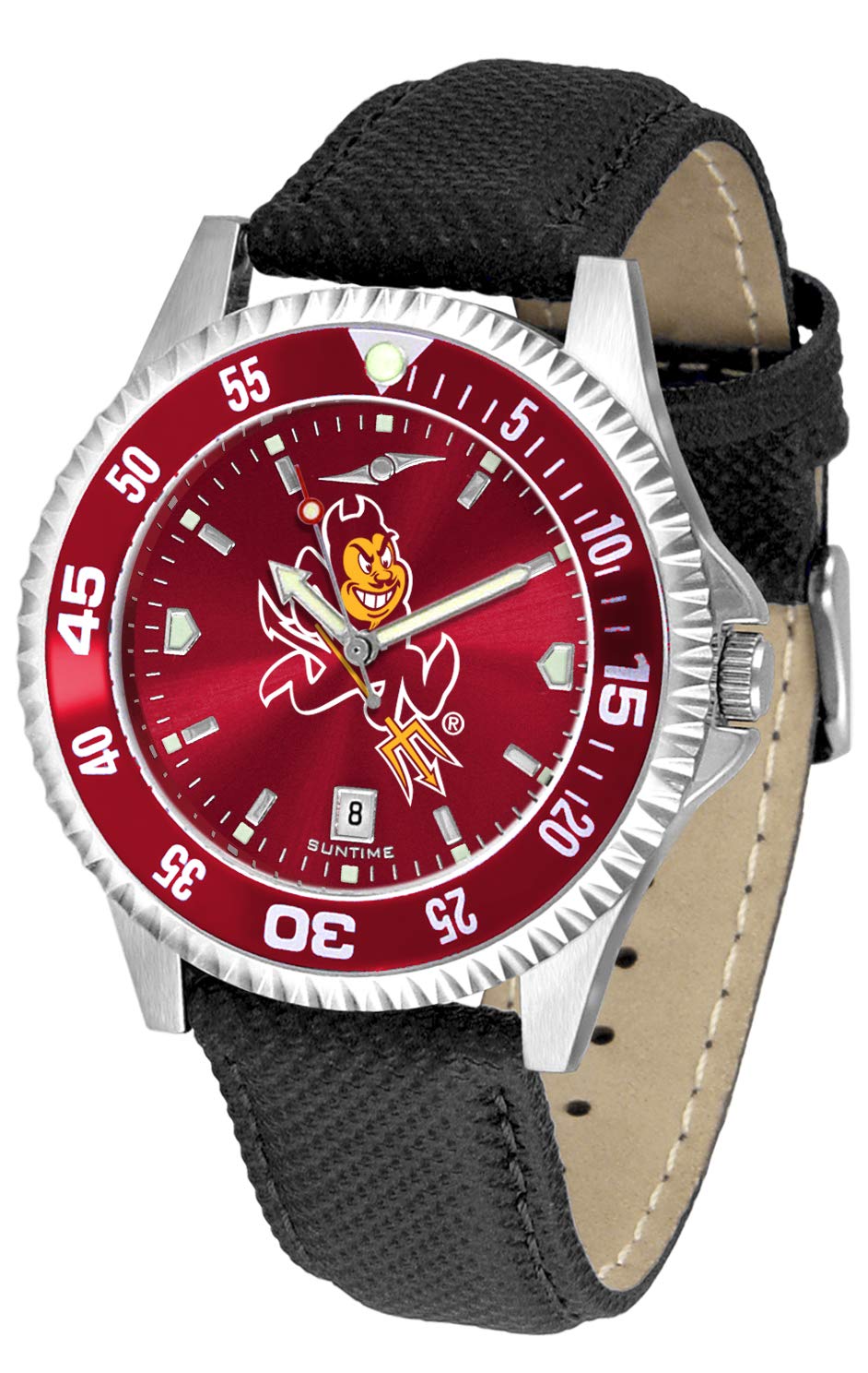 Arizona State Sun Devils Competitor AnoChrome Men's Watch - Stainless Steel Color Bezel for Sports, Casual Wear & Gameday Outfits