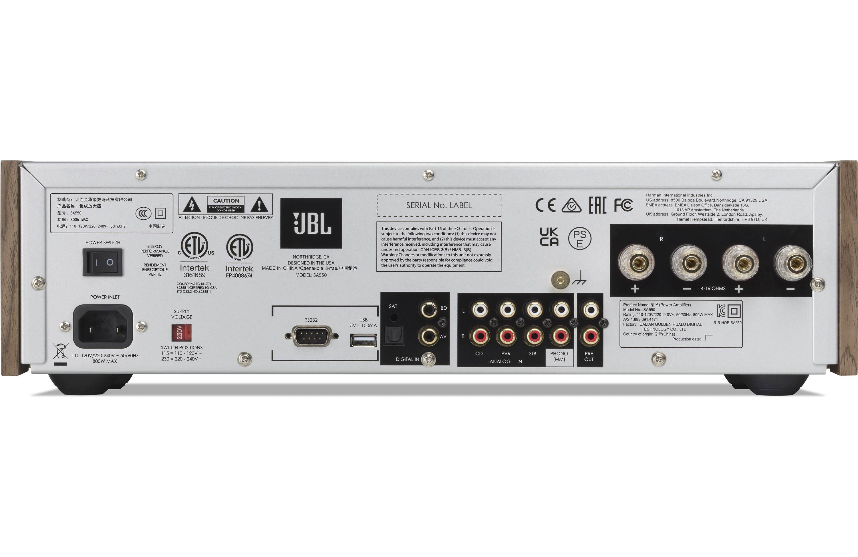 JBL SA550 Classic Bluetooth Integrated Amplifier - High-Fidelity Stereo Receiver for Home Audio, Wireless Streaming & Multi-Room Setup | Perfect for Living Room, Home Theater & Music Enthusiasts