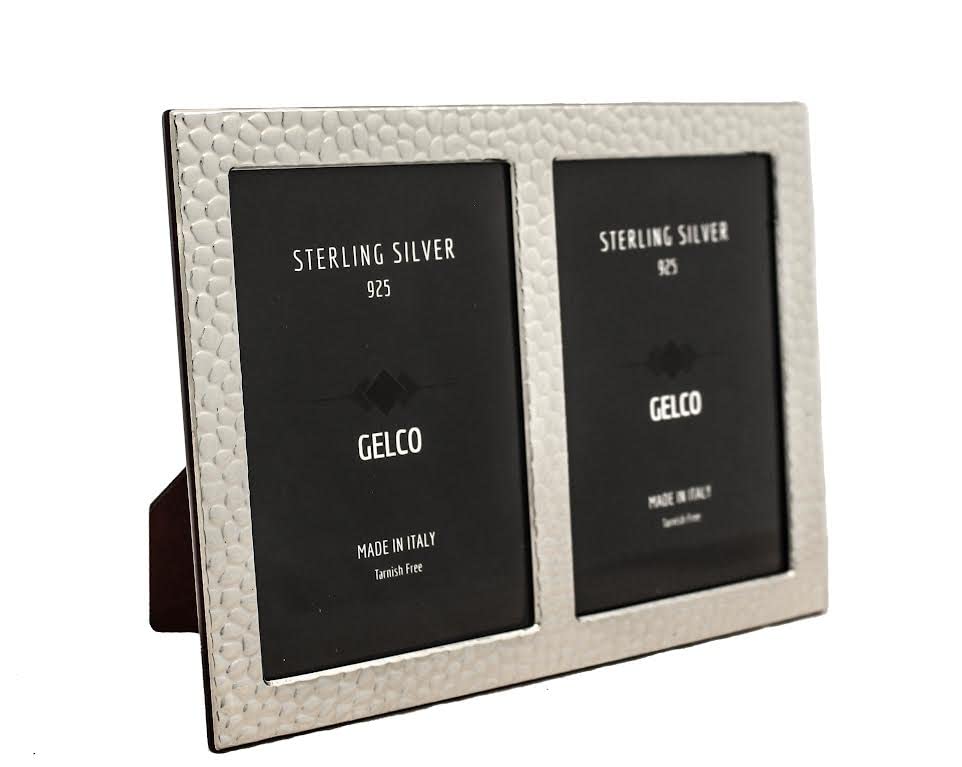 Italian 925 Sterling Silver Handmade Crocodile Pattern Double Picture Frame (4x6) - Perfect for Wedding, Anniversary & Home Decor Gifts