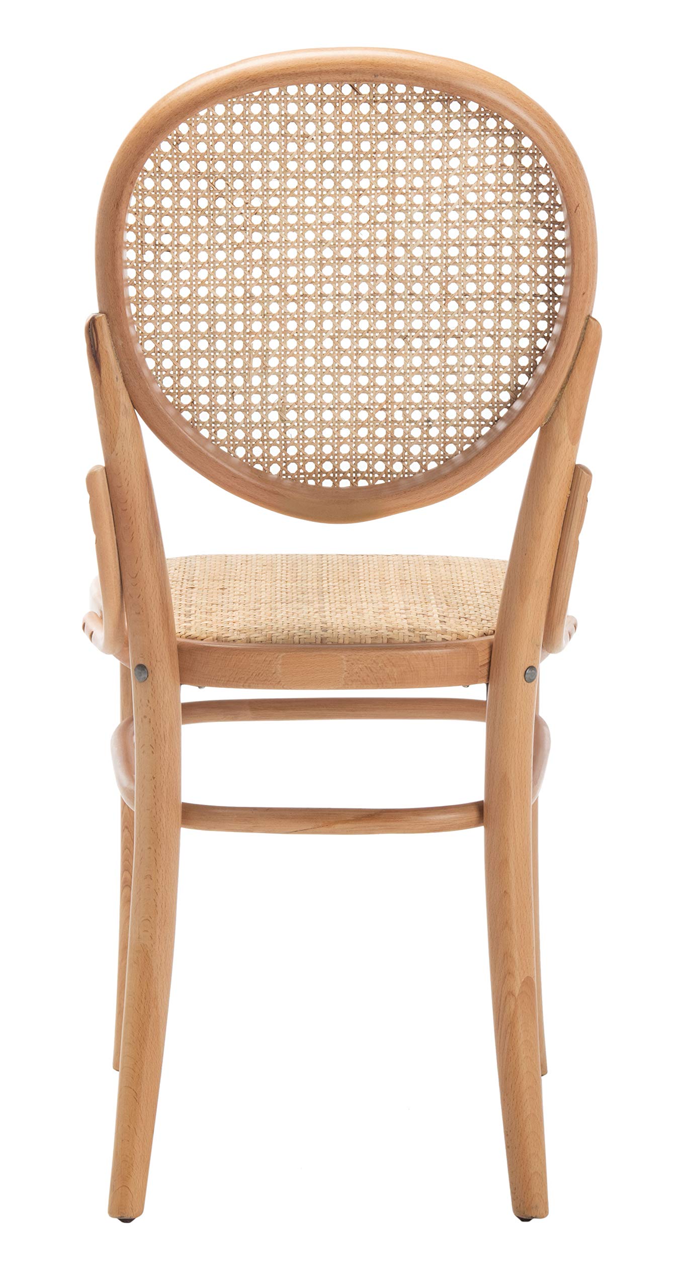 Safavieh DCH9504C-SET2 Sonia Natural Cane Dining Chairs, Set of 2 - Rattan Bistro Chairs for Kitchen, Patio, Breakfast Nook & Outdoor Dining