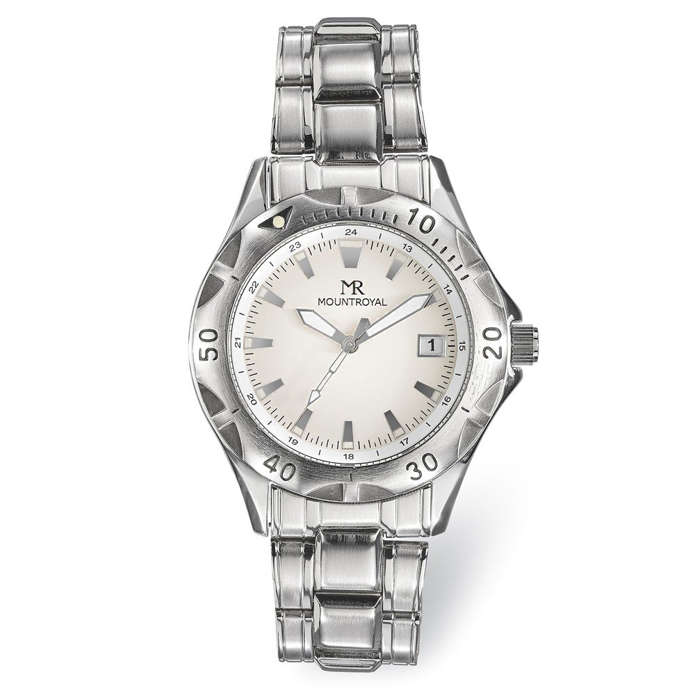 Men's Mountroyal Stainless Steel Watch - Waterproof Analog Wristwatch with Date Display, 8.5 Inch Band - Perfect for Business, Casual Wear & Outdoor Activities