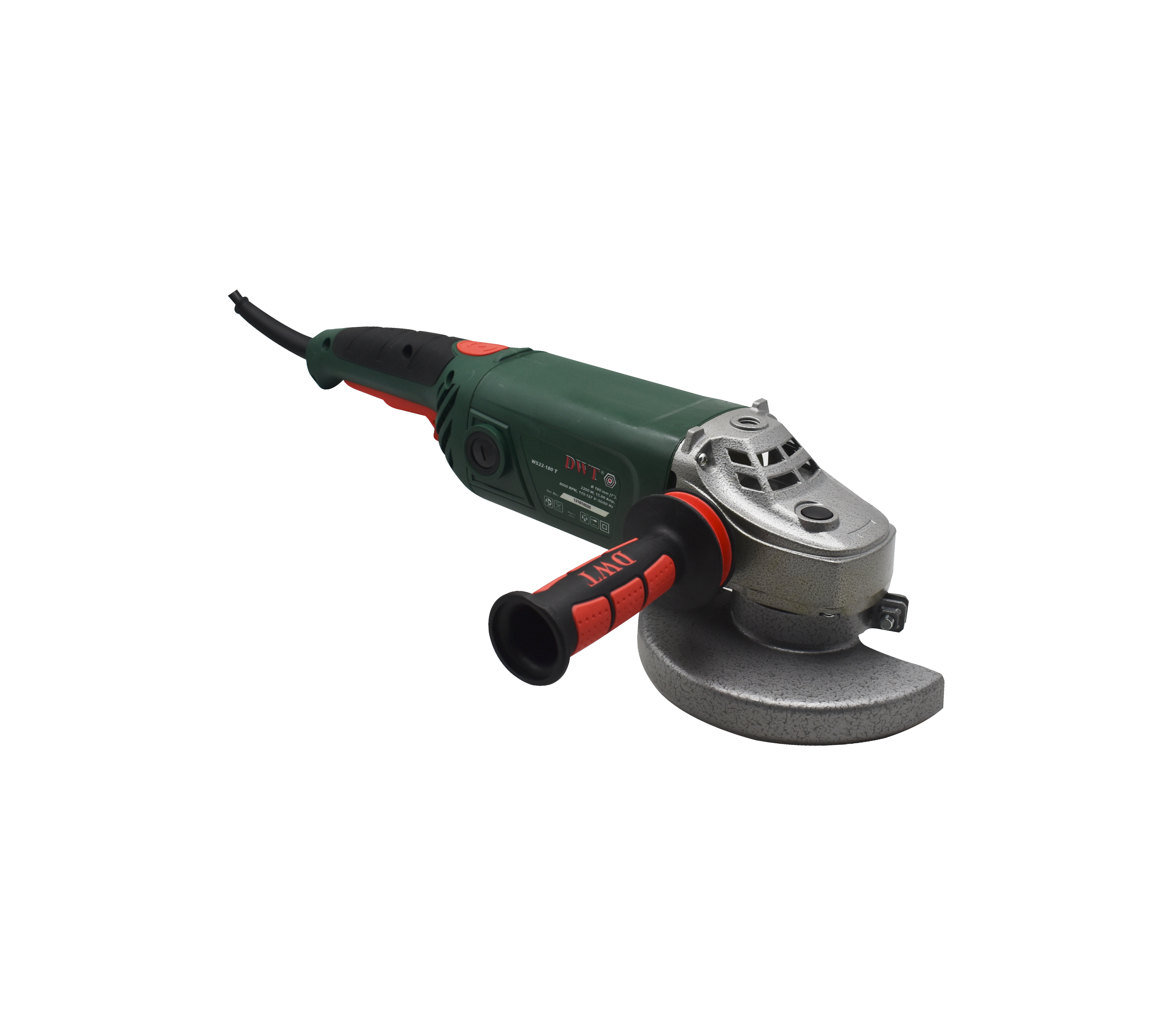 7-Inch 2200W Angle Grinder by DWT - Heavy-Duty Metal & Concrete Cutting, Grinding, and Polishing Tool for Construction & DIY Projects