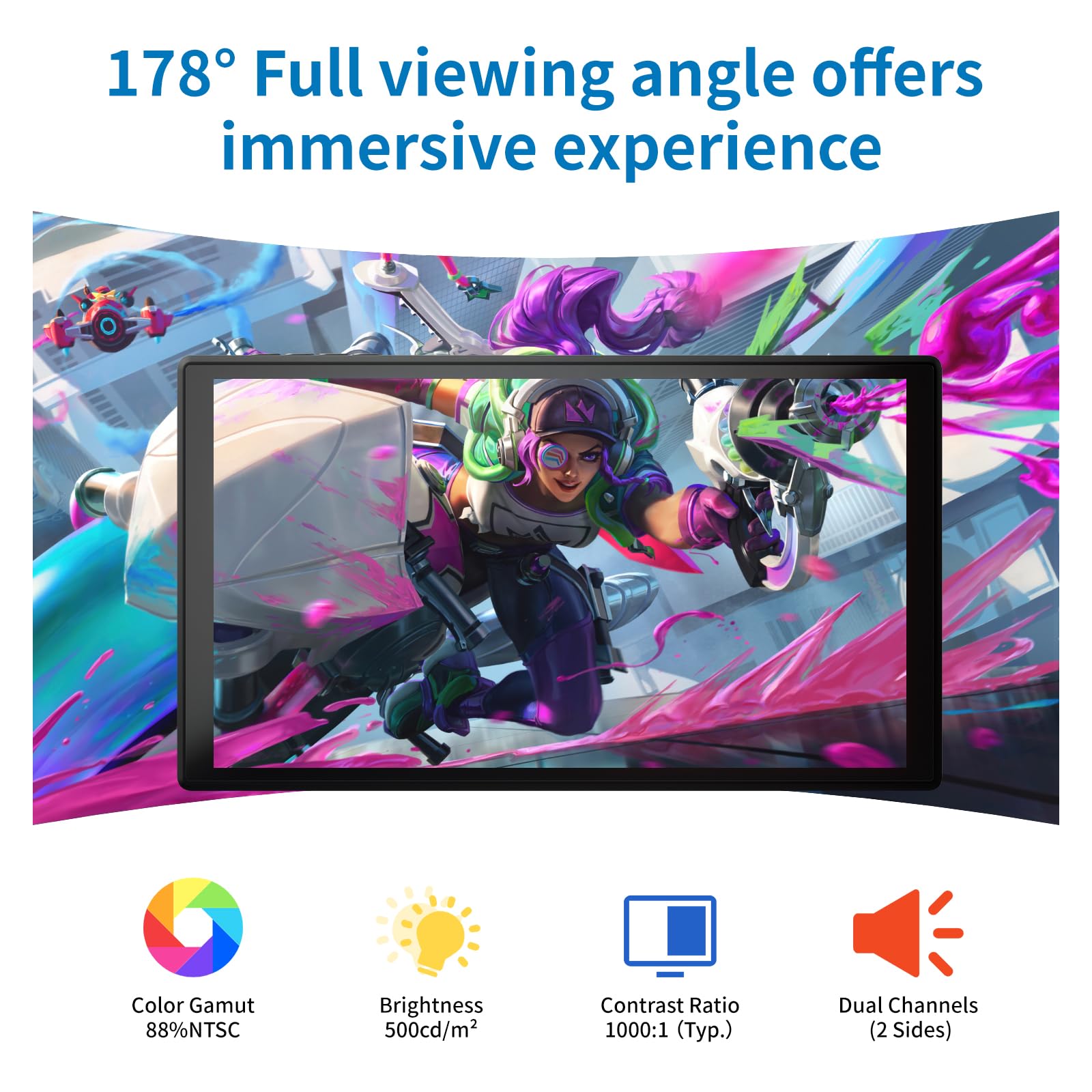 PeakDo 7 Inch Portable Touchscreen Monitor - 1080P Full HD 60Hz IPS Display, Ultra Thin & Lightweight USB-C/HDMI Second Screen for Gaming, Work, PS5, Xbox, Switch, Laptop & PC | Perfect for Travel, Office & Home Entertainment