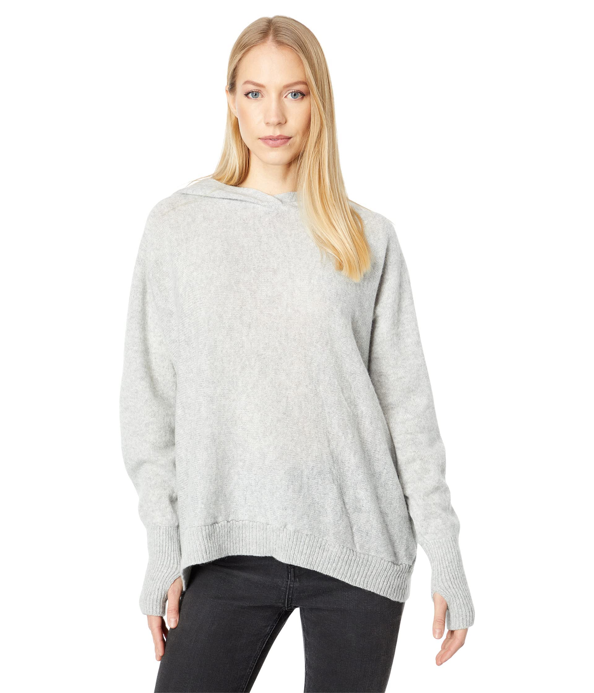 Michael Lauren Roswell Oversized Cashmere Sweater Hoodie for Women - Cozy Winter Pullover for Casual Outfits, Lounge Wear & Cold Weather Fashion