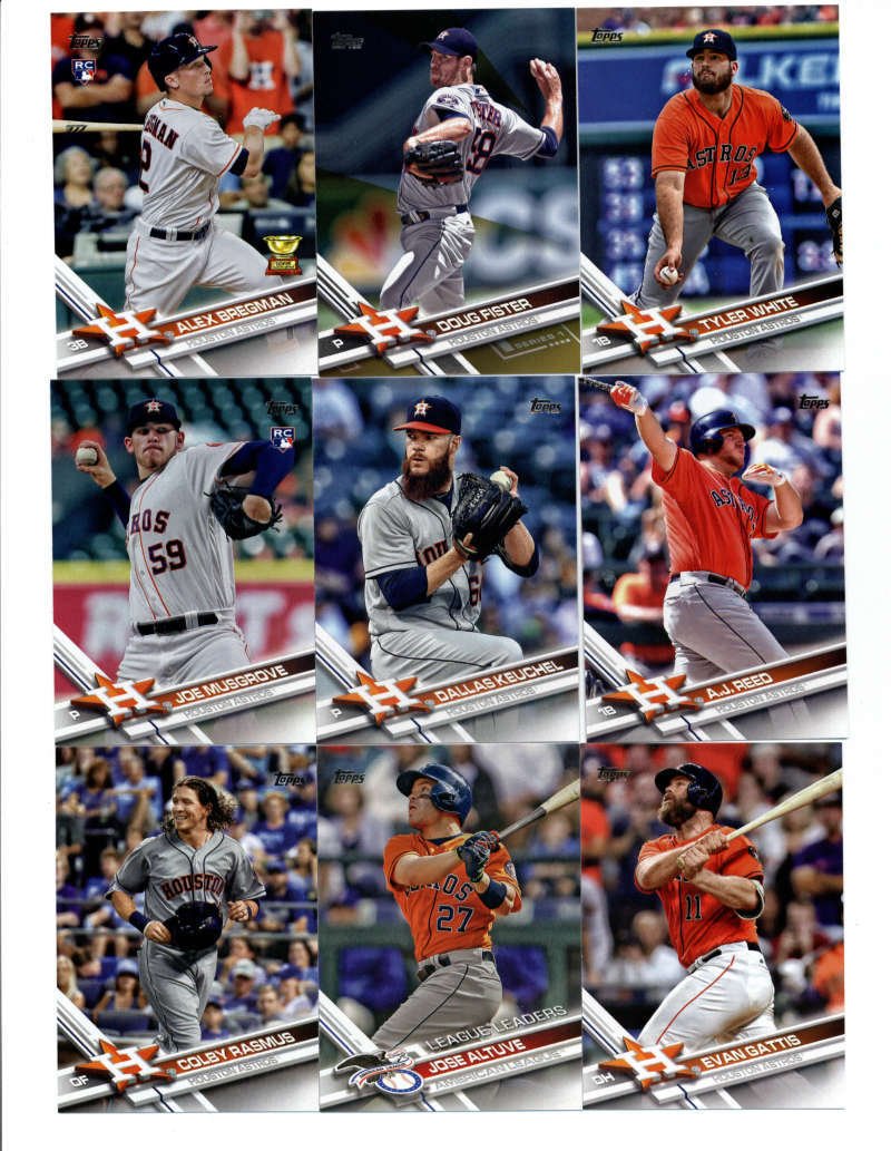2017 Houston Astros World Series Champions Baseball Cards - Complete 38-Card Set (Topps Series 1, 2 & Update) - Perfect for Collectors, Fans & Sports Memorabilia Displays