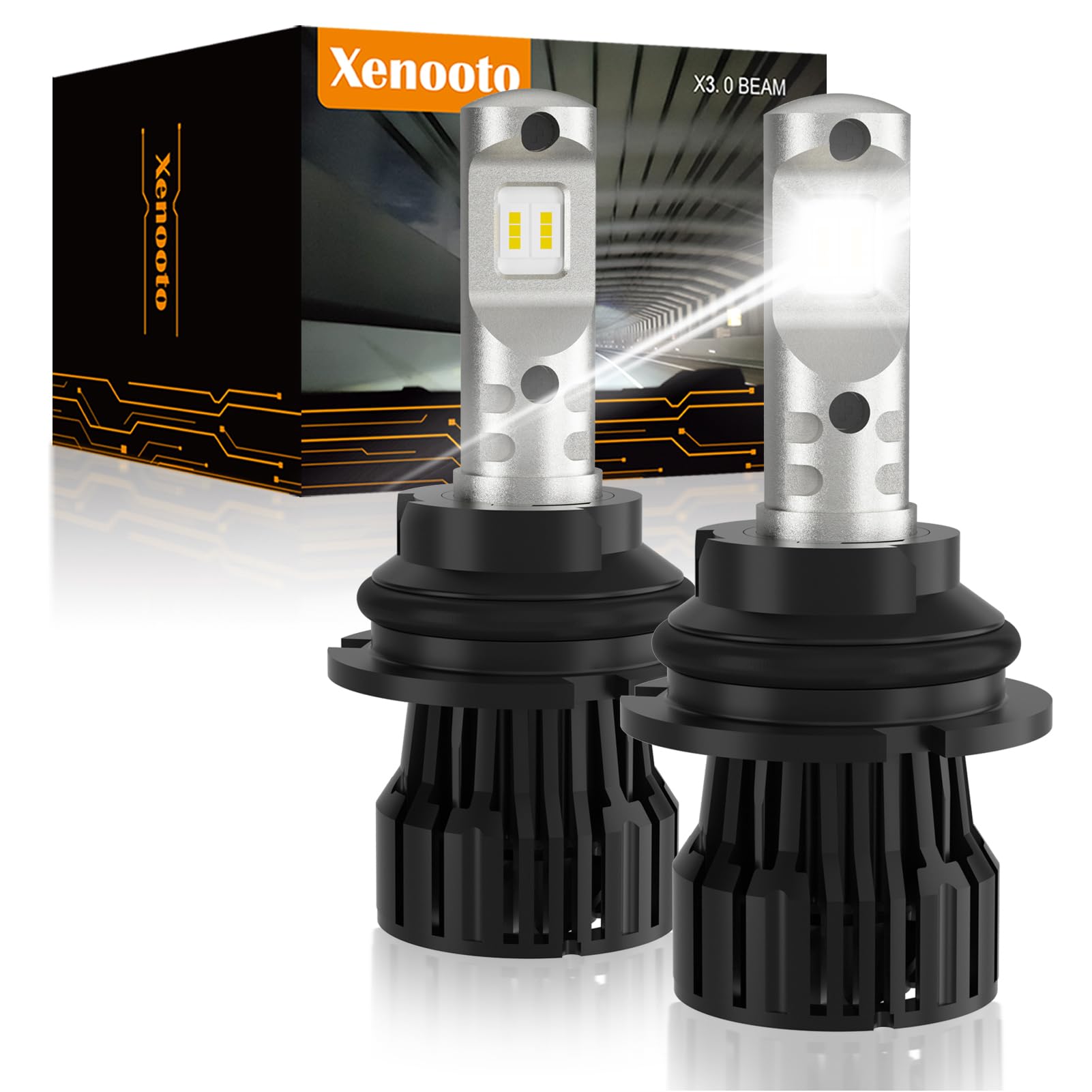 Xenooto 9004 LED Headlight Bulbs for Ford F150 F250 F350 Super Duty (1987-1991) - High/Low Beam, 6000K White, 3X Brighter, Plug & Play - Perfect for Night Driving, Off-Roading & Truck Upgrades (2 Pack)