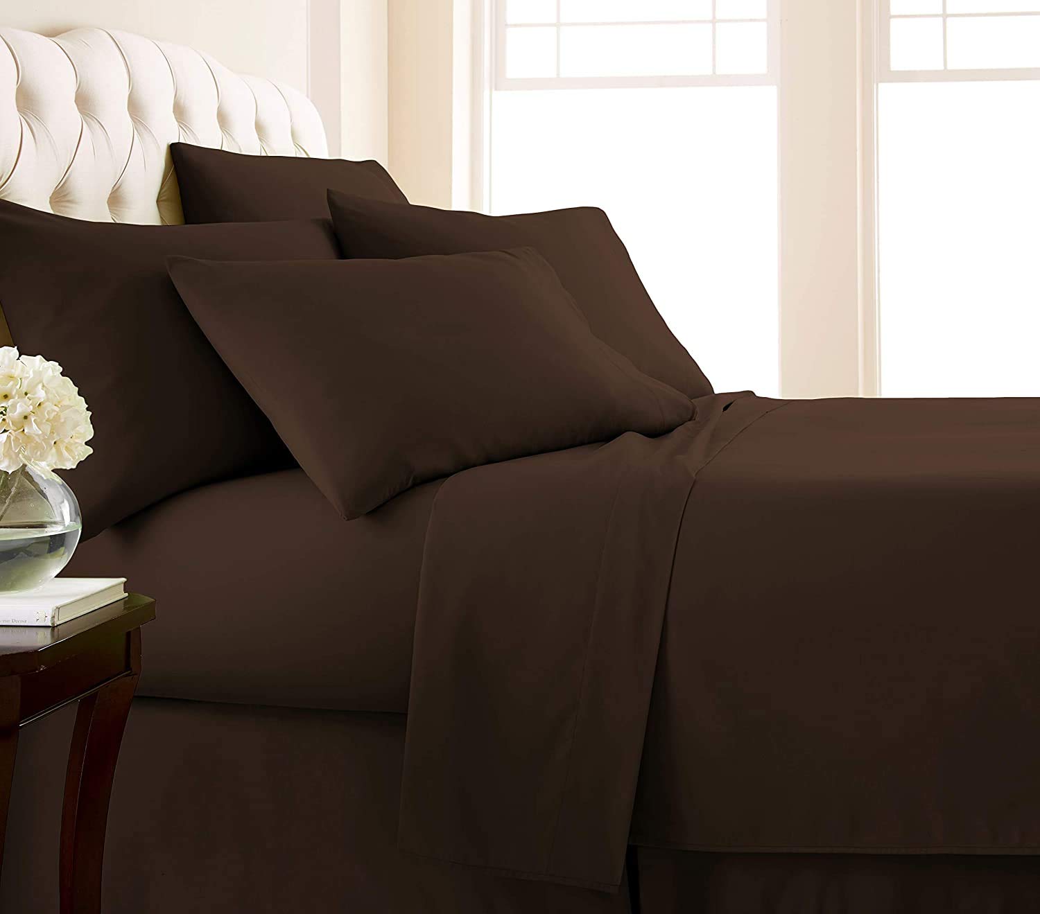 800 Thread Count 4-Piece Luxury Cotton Bed Sheet Set - 100% Soft Premium Bedding with Deep Pocket Fits Mattress Up to 14