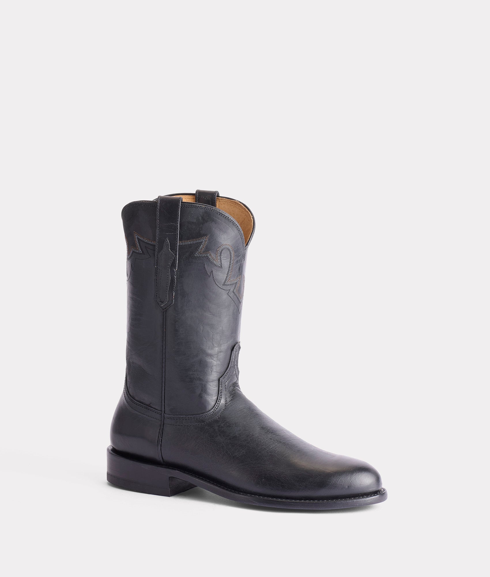 Sunset Roper Cowboy Boots - Genuine Leather Black Western Boots for Men | Perfect for Rodeo, Country Dancing & Outdoor Adventures