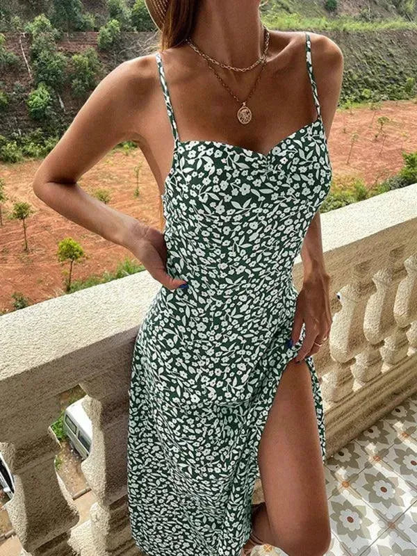 Women's Floral Print Summer Sun Dress - Lightweight & Breathable for Beach, Vacation & Casual Outings