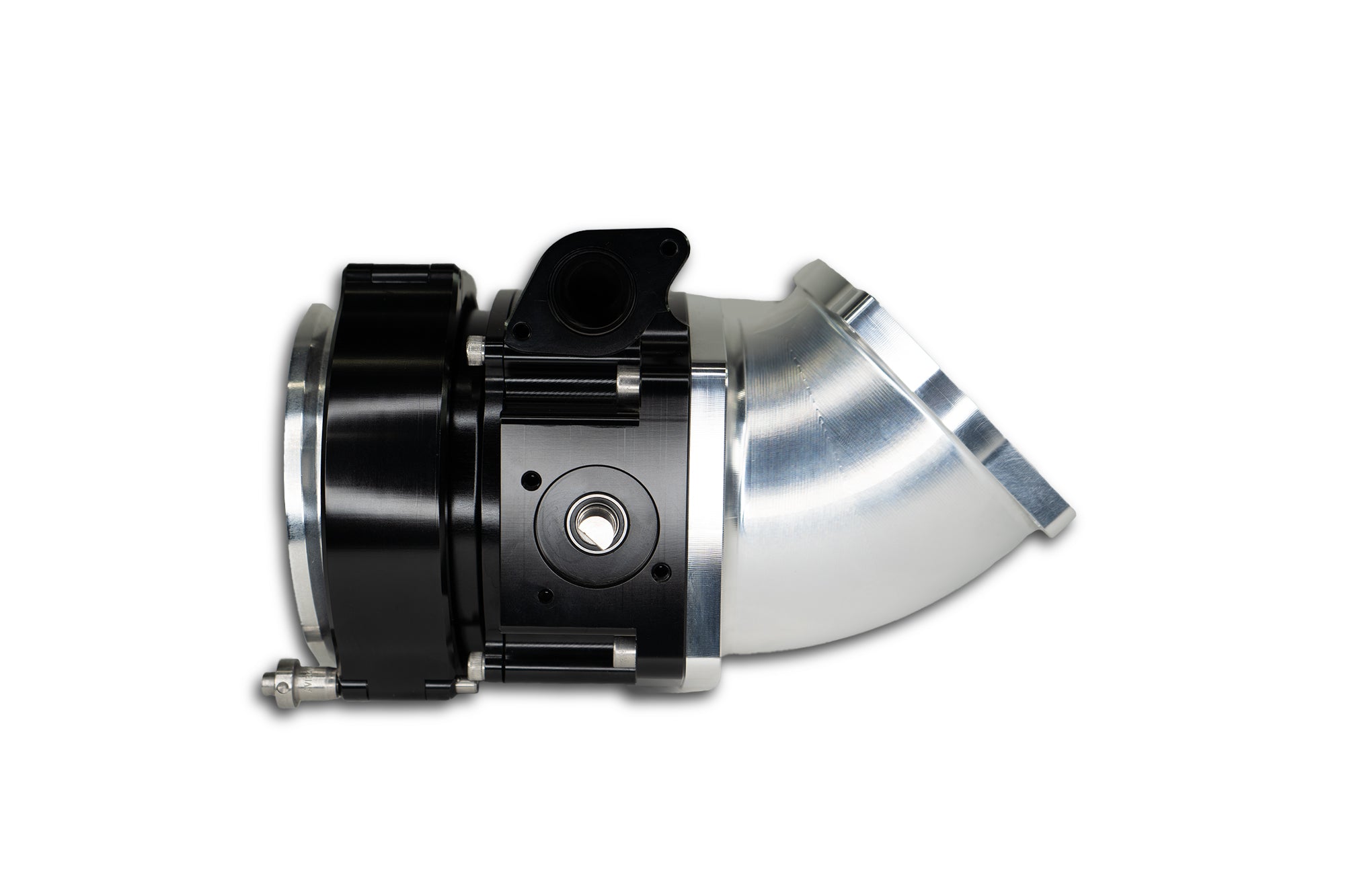 Billet Elbow Godzilla Mod Motor 45 Degree Angle to ICON 92mm Throttle Body Adapter 12 10018BLK - Performance Upgrade for Ford Mustang & F-150 Raptor