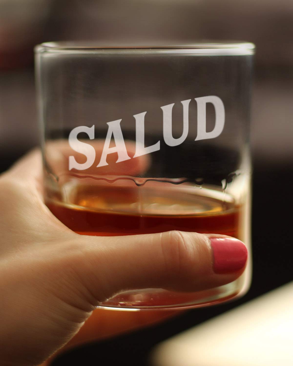 Salud Spanish Cheers Whiskey Rocks Glass - 10.25 Oz Cute Spanish Themed Gift for Women & Men - Perfect for Parties, Home Bar Decor & Spanish Culture Enthusiasts