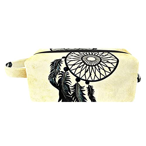 Vintage Dream Catcher Makeup Bag - Waterproof Travel Cosmetic Organizer with Zipper & Handle - Perfect for Toiletries, Brushes, Skincare Essentials (Ideal for Travel, Gym, Daily Use)