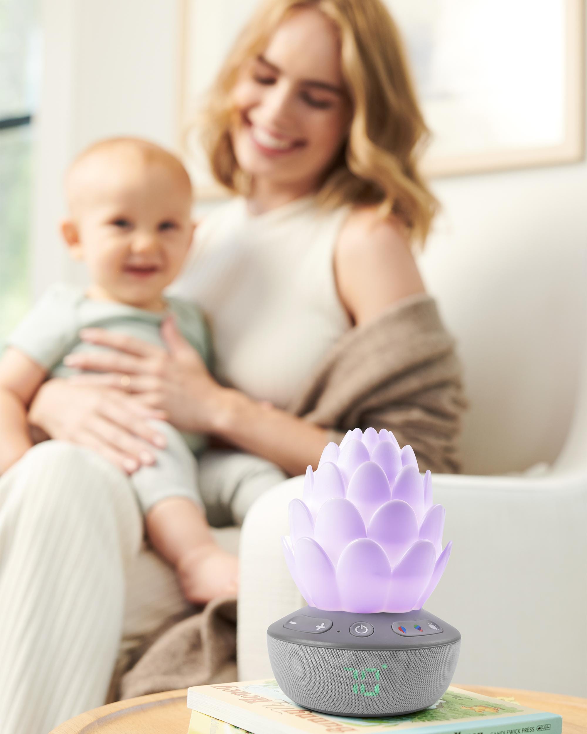 Skip Hop Terra Cry Activated Soother - Grey/White Baby Pacifier for Newborns & Infants - Perfect for Soothing, Travel & Sleep Time