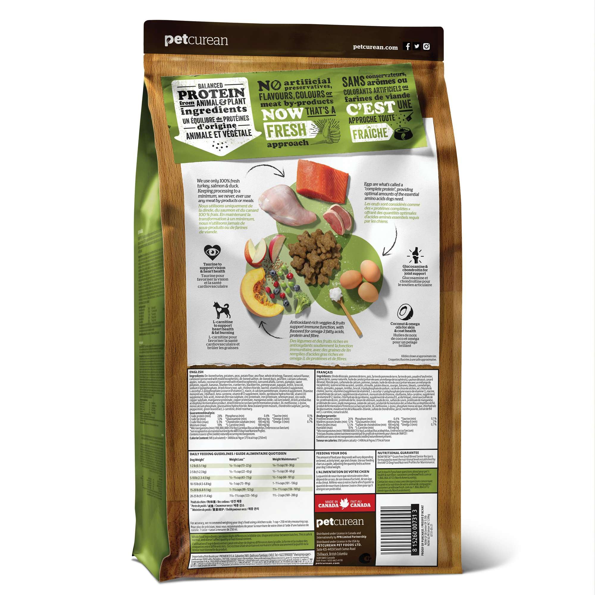 Now Fresh Grain-Free Dry Dog Food for Small Breeds - Senior Recipe with Real Turkey, Salmon & Duck - 22 lb Bag | Perfect for Aging Small Dogs with Sensitive Stomachs & Joint Care Needs