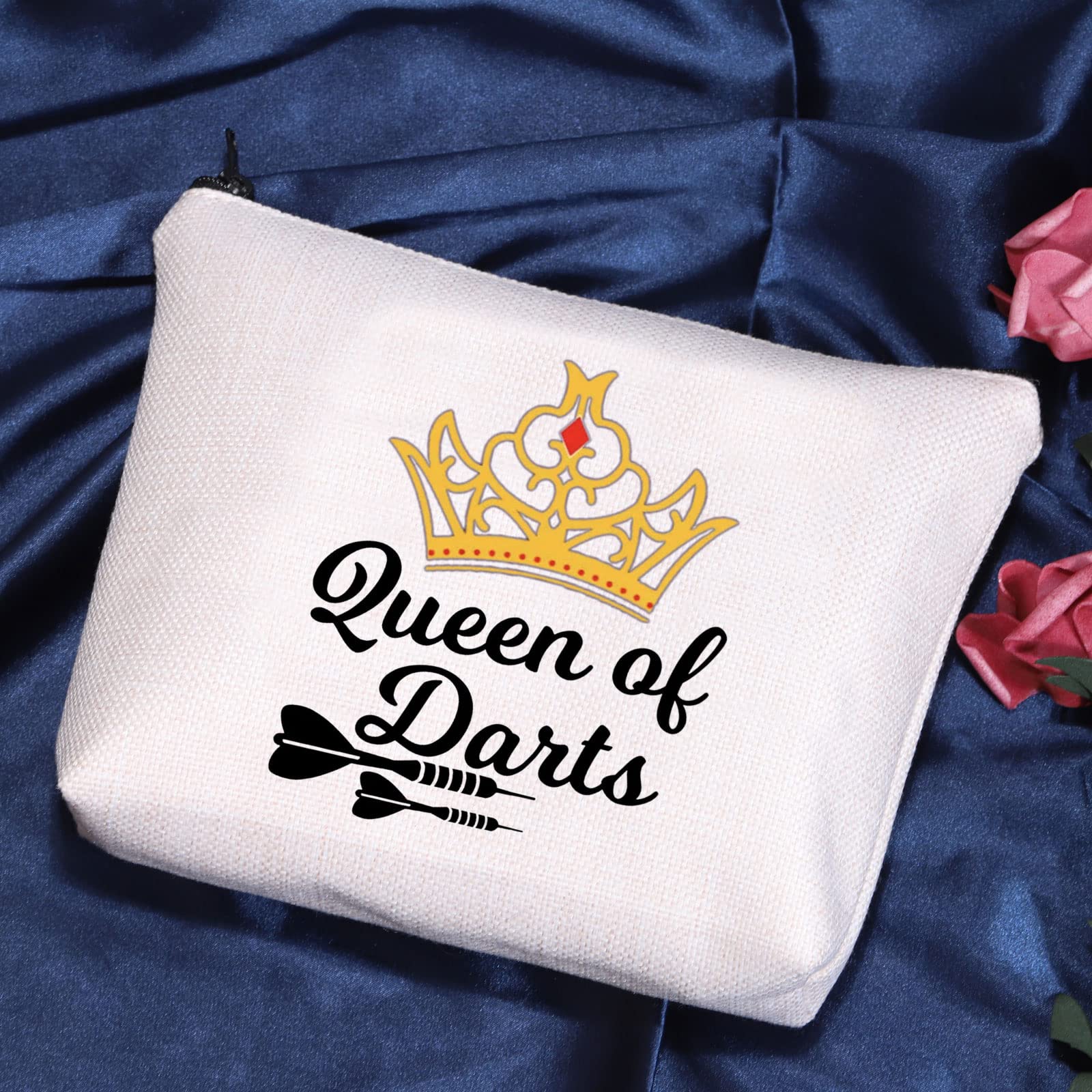 POFULL Dart Player Gift Set - Premium Darts Game Accessories for Dart Enthusiasts & Teams - Queen of Darts Cosmetic Bag - Perfect for Tournaments, Practice & Dart Lover Gifts
