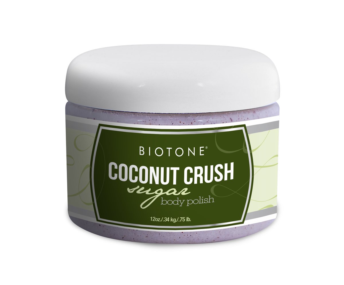 Biotone Coconut Crush Sugar Body Polish - 12oz Exfoliating Scrub for Soft, Smooth Skin - Perfect for Spa Day, Dry Skin Treatment & At-Home Self Care