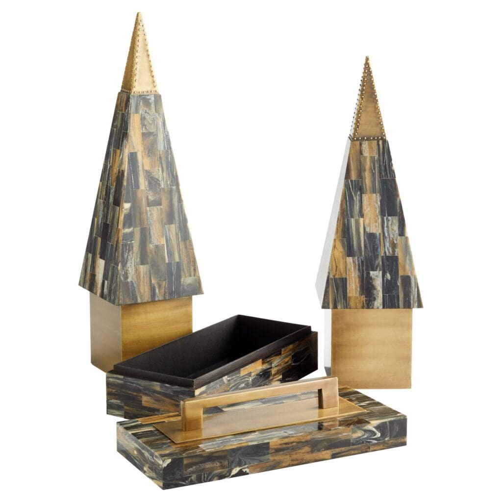 Cyan Design 11532 Cairo Spire Antique Brass Small Decorative Accent - Perfect for Home Decor, Shelf Styling & Tabletop Display