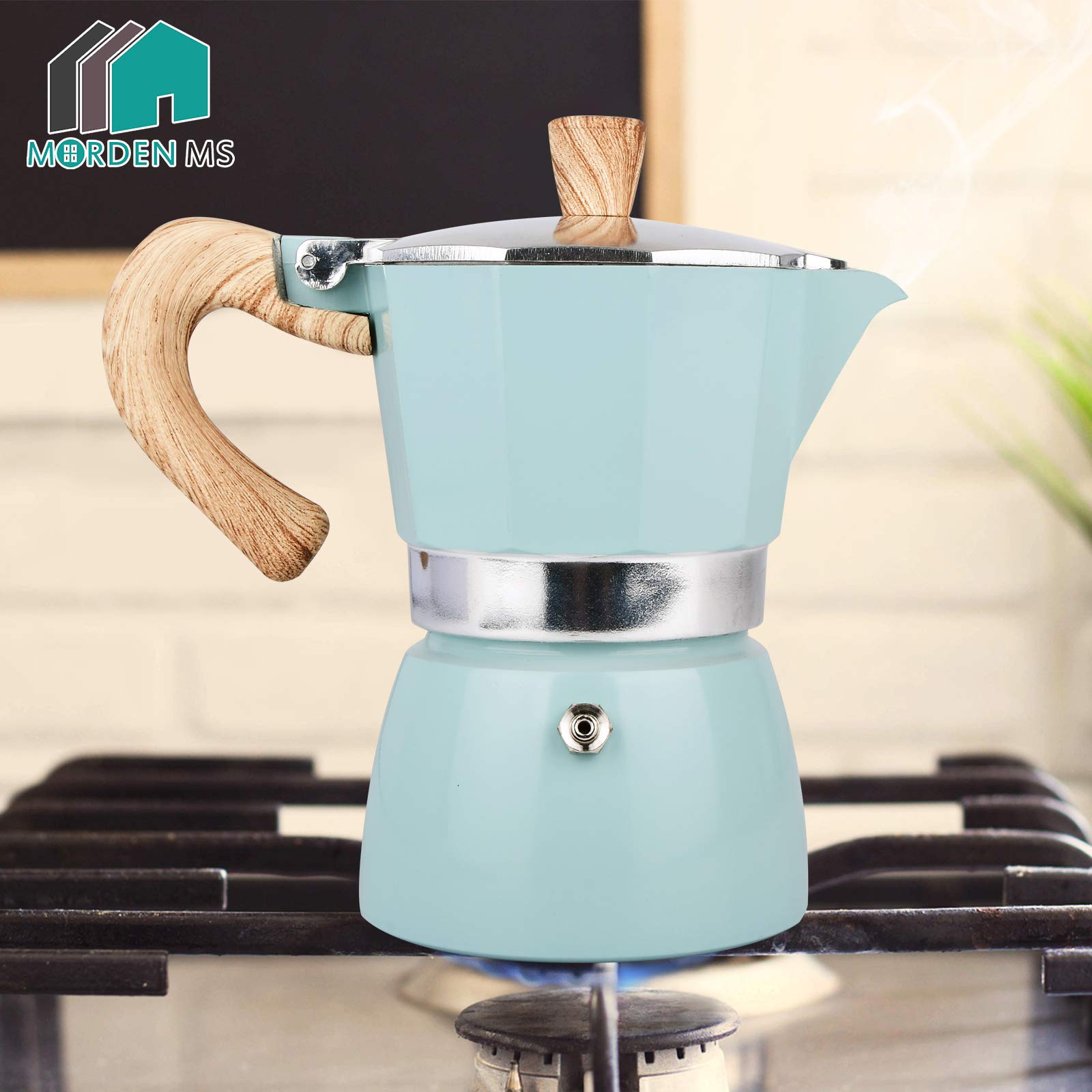 Premium Moka Pot Stovetop Espresso Maker - 6 Cup Italian Coffee Maker, 10 oz Manual Cuban Percolator for Authentic Espresso - Perfect for Home Brewing, Camping & Gifts