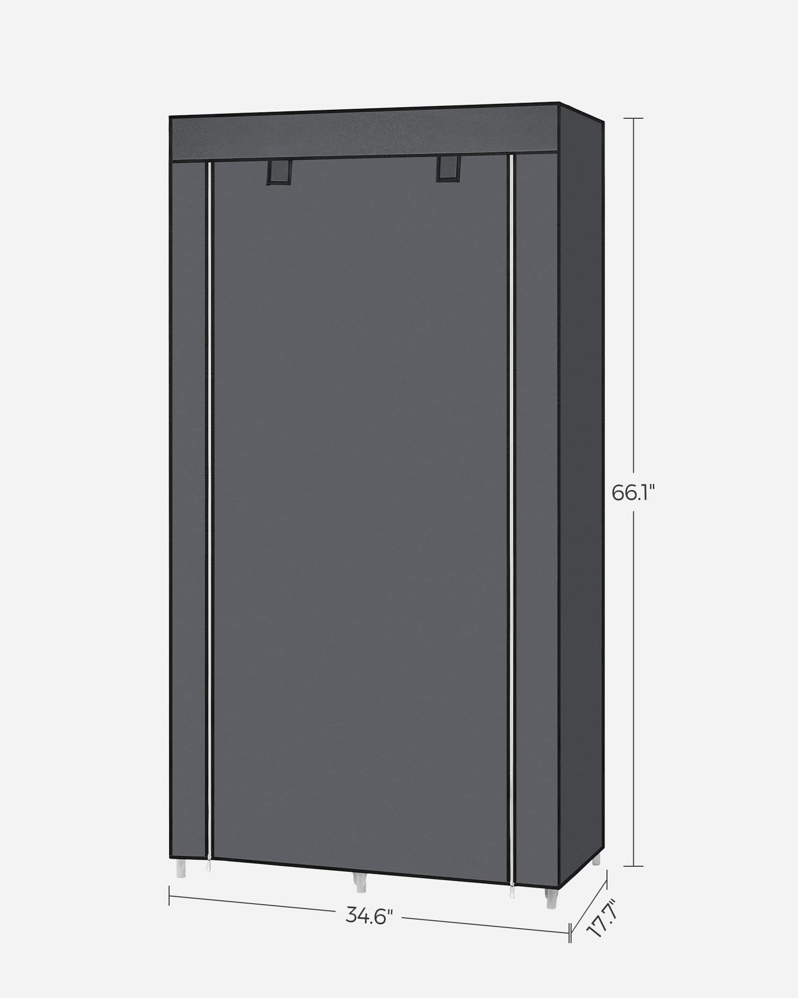 SONGMICS Portable Closet with 6 Shelves & Hanging Rail, 34.6